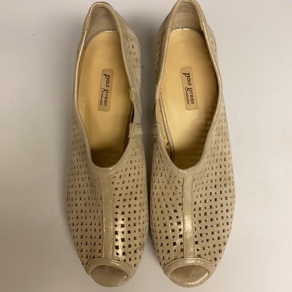 Paul Green Cream Sparkling Heeled Slip On Shoes Size 8 - Picture 3 of 17